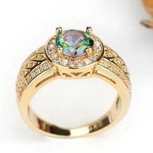Luxury Multicolor Stone 24K Yellow Gold Filled